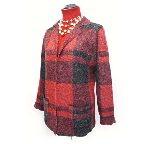 Joseph Abboud Red & Black Plaid Jacket - Picture 6 of 6